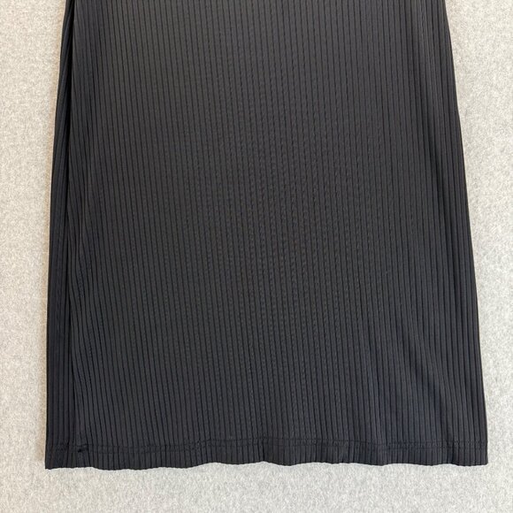 VanTisse Womens Black Ribbed Midi Skirt Pencil Office Stretch Vintage Size Small - Picture 6 of 12